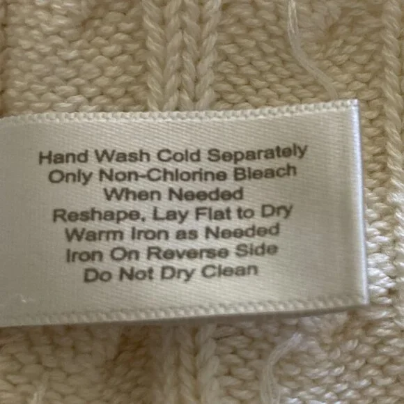 BOSTON PROPER WHITE PEARL ACCENTED CABLE KNIT V-NECK SWEATER XS - Picture 13 of 15